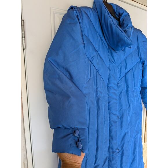 THE WATERS EDGE Vintage Blue Down Puffer Coat Sz LRG - Picture 6 of 10